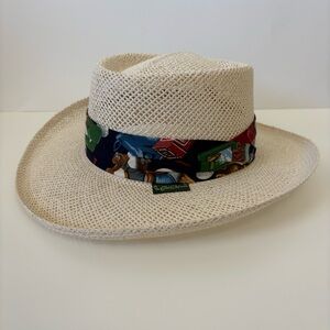 Chi Chi Straw Golf Sun Hat Vintage White Fedora Panama Made In USA One Size